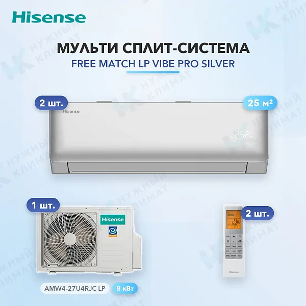 Мульти-сплит система Hisense AMS-09UW4RYCHD00(S) (x2) / AMW4-27U4RJC LP
