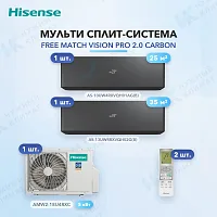 Мульти-сплит система Hisense AS-10UW4RXVQH01AG(B) (x1) + AS-13UW4RXVQH02G(B) (x1) / AMW2-18U4RXC