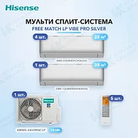 Мульти-сплит система Hisense AMS-09UW4RYCHD00(S) (x4) + AMS-12UW4RWUHD00(S) (x1) / AMW5-36U4RQC LP