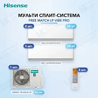 Мульти-сплит система Hisense AMS-09UW4RYCHB00 (x2) + AMS-12UW4RWUHB00 (x1) / AMW3-18U4RJC LP