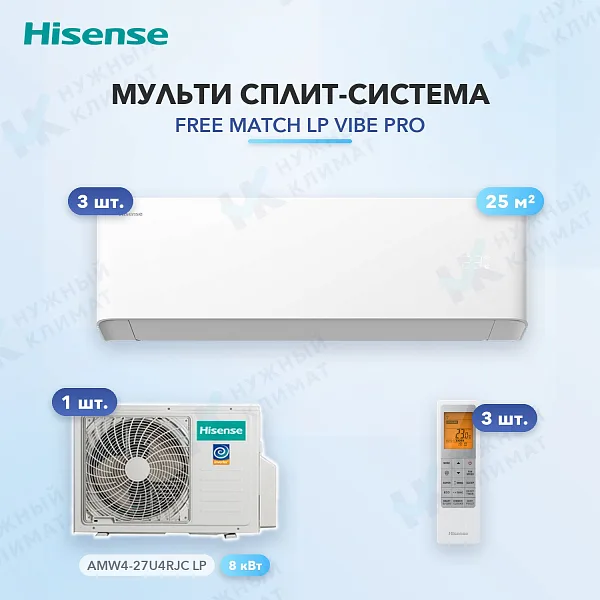 Мульти-сплит система Hisense AMS-09UW4RYCHB00 (x3) / AMW4-27U4RJC LP