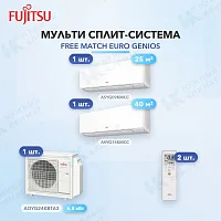 Мульти-сплит система FUJITSU ASYG09KMCC (x1) + ASYG14KMCC (x1) / AOYG24KBTA3