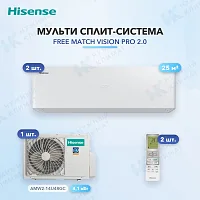 Мульти-сплит система Hisense AS-10UW4RXVQH01AG (x2) / AMW2-14U4RGC