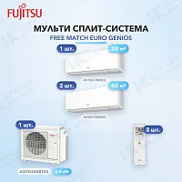 Мульти-сплит система FUJITSU ASYG07KMCC (x1) + ASYG14KMCC (x2) / AOYG24KBTA3
