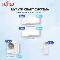 Мульти-сплит система FUJITSU ASYG07KMCC (x2) + ASYG12KMCC (x1) / AOYG30KBTA4