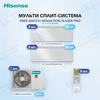 Мульти-сплит система Hisense AS-10UW4RWMQK00G (x3) + AS-13UW4RWMQK00G (x2) / AMW5-36U4RQC