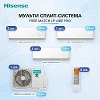 Мульти-сплит система Hisense AMS-09UW4RYCHB00 (x2) + AMS-12UW4RWUHB00 (x1) + AMS-24UW4RFWHB00 (x1) / AMW5-36U4RQC LP