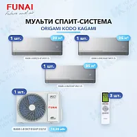 Мульти-сплит система FUNAI RAM-I-KM25HP.W01/S (x1) + RAM-I-KM30HP.W01/S (x1) + RAM-I-KM35HP.W01/S (x1) / RAM-I-4OK105HP.02/U