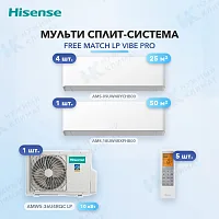 Мульти-сплит система Hisense AMS-09UW4RYCHB00 (x4) + AMS-18UW4RXPHB00 (x1) / AMW5-36U4RQC LP