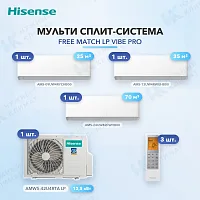 Мульти-сплит система Hisense AMS-09UW4RYCHB00 (x1) + AMS-12UW4RWUHB00 (x1) + AMS-24UW4RFWHB00 (x1) / AMW5-42U4RTA LP