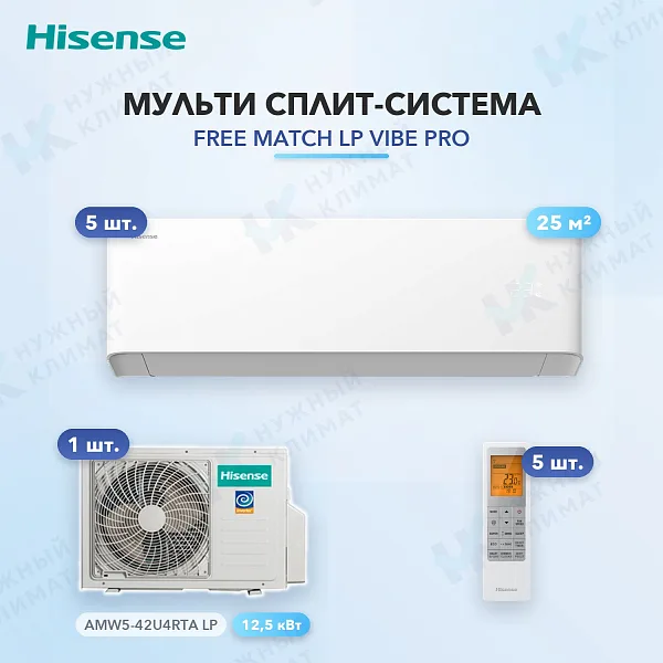 Мульти-сплит система Hisense AMS-09UW4RYCHB00 (x5) / AMW5-42U4RTA LP