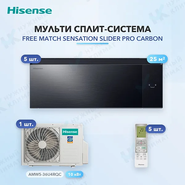 Мульти-сплит система Hisense AS-10UW4RWMQK00G(B) (x5) / AMW5-36U4RQC