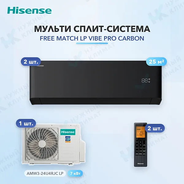 Мульти-сплит система Hisense AMS-09UW4RYCHB00(B) (x2) / AMW3-24U4RJC LP