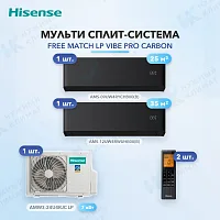 Мульти-сплит система Hisense AMS-09UW4RYCHB00(B) (x1) + AMS-12UW4RWUHB00(B) (x1) / AMW3-24U4RJC LP