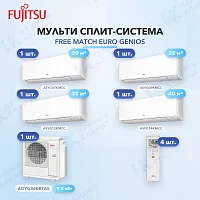 Мульти-сплит система FUJITSU ASYG07KMCC (x1) + ASYG09KMCC (x1) + ASYG12KMCC (x1) + ASYG14KMCC (x1) / AOYG36KBTA5