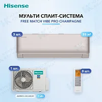 Мульти-сплит система Hisense AMS-12UW4RWUHD00(C) (x3) / AMW3-24U4RJC