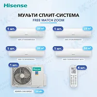 Мульти-сплит система Hisense AMS-07UW4RMRKB00 (x1) + AMS-09UW4RMRKB00 (x1) + AMS-12UW4RXRKB00 (x1) + AMS-18UW4RXSKB01 (x1) / AMW5-36U4RQC