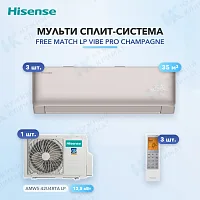 Мульти-сплит система Hisense AMS-12UW4RWUHD00(C) (x3) / AMW5-42U4RTA LP