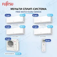 Мульти-сплит система FUJITSU ASYG07KMCC (x1) + ASYG09KMCC (x2) + ASYG12KMCC (x1) + ASYG14KMCC (x1) / AOYG36KBTA5
