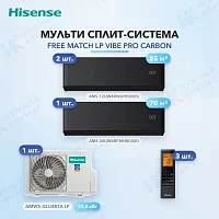 Мульти-сплит система Hisense AMS-12UW4RWUHB00(B) (x2) + AMS-24UW4RFWHB00(B) (x1) / AMW5-42U4RTA LP