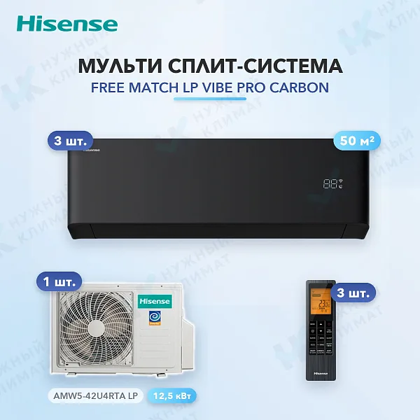 Мульти-сплит система Hisense AMS-18UW4RXPHB00(B) (x3) / AMW5-42U4RTA LP