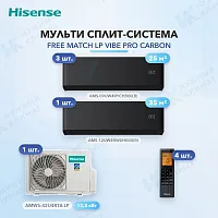 Мульти-сплит система Hisense AMS-09UW4RYCHB00(B) (x3) + AMS-12UW4RWUHB00(B) (x1) / AMW5-42U4RTA LP