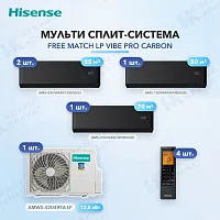 Мульти-сплит система Hisense AMS-09UW4RYCHB00(B) (x2) + AMS-18UW4RXPHB00(B) (x1) + AMS-24UW4RFWHB00(B) (x1) / AMW5-42U4RTA LP