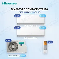 Мульти-сплит система Hisense AMS-09UW4RYCHB00 (x3) + AMS-12UW4RWUHB00 (x2) / AMW5-36U4RQC