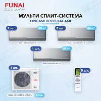 Мульти-сплит система FUNAI RAM-I-KM25HP.W01/S (x1) + RAM-I-KM30HP.W01/S (x3) + RAM-I-KM35HP.W01/S (x1) / RAM-I-5OK120HP.01/U