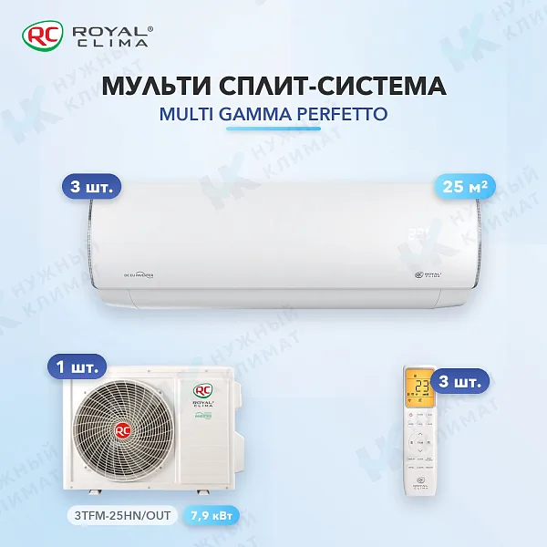 Мульти-сплит система Royal Clima RCI-PFF09HN (x3) / 3TFM-25HN/OUT