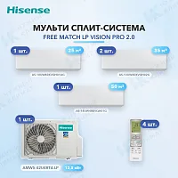 Мульти-сплит система Hisense AS-10UW4RXVQH01AG (x1) + AS-13UW4RXVQH02G (x2) + AS-18UW4RBVQH01G (x1) / AMW5-42U4RTA LP
