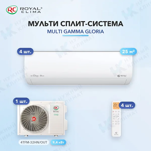 Мульти-сплит система Royal Clima RCI-GLD09HN (x4) / 4TFM-32HN/OUT