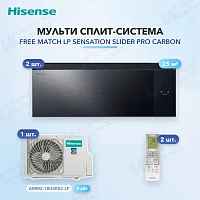 Мульти-сплит система Hisense AS-10UW4RWMQK00G(B) (x2) / AMW2-18U4RXC LP