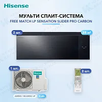 Мульти-сплит система Hisense AS-13UW4RWMQK00G(B) (x2) / AMW2-18U4RXC LP